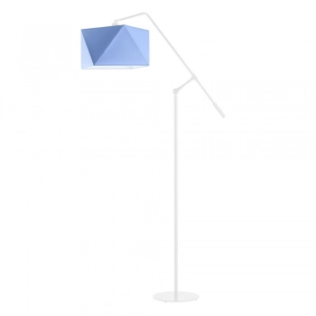 Lysne Colma lampa podłogowa E27 abażur niebieski, stelaż biały