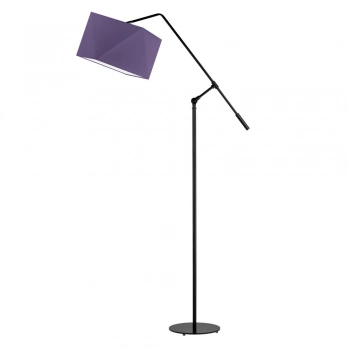 Lysne Colma lampa podłogowa E27 abażur fioletowy, stelaż czarny