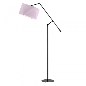 Lysne Colma lampa podłogowa E27 abażur jasny fioletowy, stelaż czarny