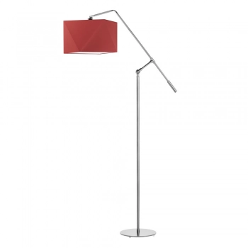 Lysne Colma lampa podłogowa E27 abażur czerwony, stelaż srebrny