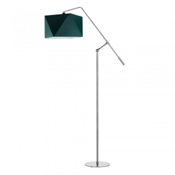 Lysne Colma lampa podłogowa E27 abażur zielony, stelaż srebrny