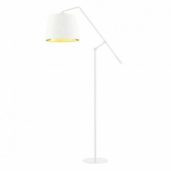 Lysne Foya Gold lampa podłogowa E27 abażur biao - złoty, stelaż biały