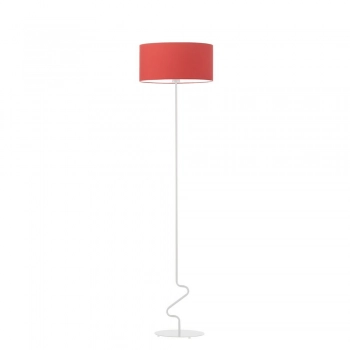 Jersey lampa podłogowa E27 stelaż biały abażur czerwony Lysne