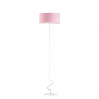 Jersey lampa podłogowa E27 stelaż biały abażur różowy Lysne