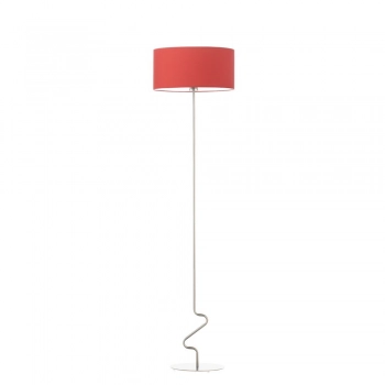 Jersey lampa podłogowa E27 stelaż chrom abażur czerwony Lysne