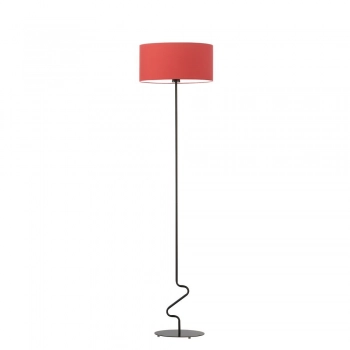 Jersey lampa podłogowa E27 stelaż czarny abażur czerwony Lysne