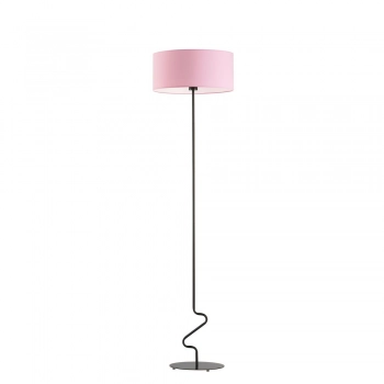 Jersey lampa podłogowa E27 stelaż czarny abażur różowy Lysne
