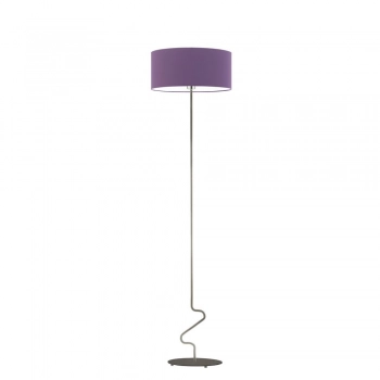Jersey lampa podłogowa E27 stelaż stal szczotkowana abażur fioletowy Lysne