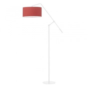 Lysne Liberia lampa podłogowa E27 abażur czerwony, stelaż biały