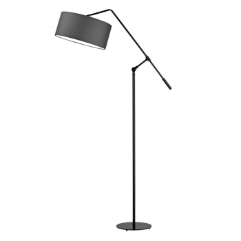 Lysne Liberia lampa podłogowa E27 abażur grafitowy, stelaż czarny