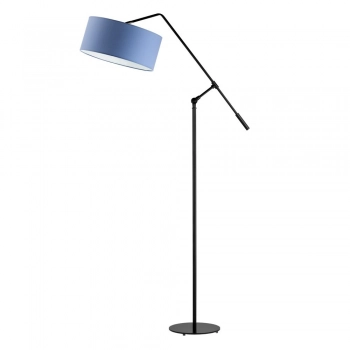 Lysne Liberia lampa podłogowa E27 abażur niebieski, stelaż czarny