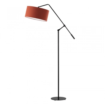 Lysne Liberia lampa podłogowa E27 abażur rdzawy, stelaż czarny