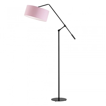 Lysne Liberia lampa podłogowa E27 abażur różowy, stelaż czarny
