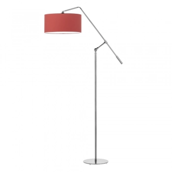 Lysne Liberia lampa podłogowa E27 abażur czerwony, stelaż srebrny