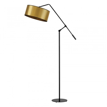 Lysne Liberia Mirror lampa podłogowa E27 abażur złoty, stelaż czarny