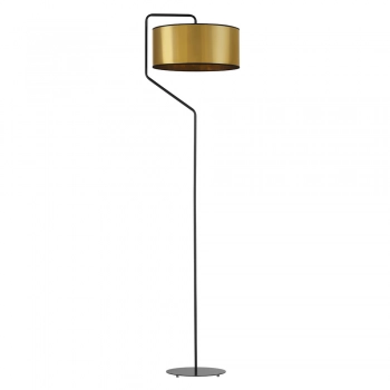 Lysne Tesallia Mirror lampa podłogowa E27 abażur złoty, stelaż czarny