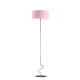 Jersey lampa podłogowa E27 stelaż stal szczotkowana abażur różowy Lysne