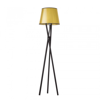 Lysne Andora Mirror lampa podłogowa E27 abażur złoty, stelaż czarny