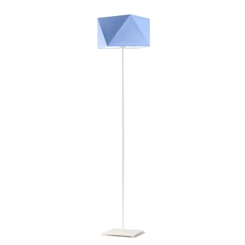 Lysne Ankara lampa podłogowa E27 abażur niebieski, stelaż biały