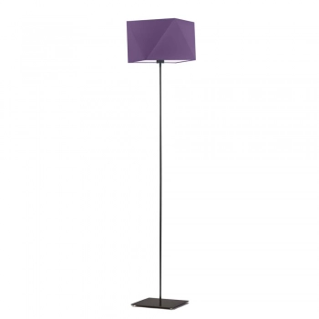 Lysne Ankara lampa podłogowa E27 abażur fioletowy, stelaż czarny