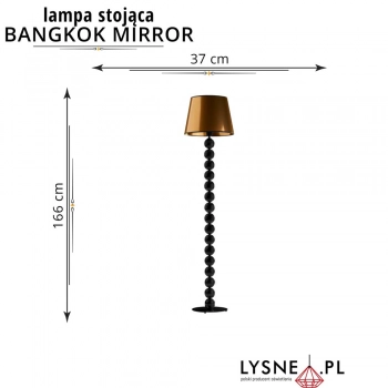 Bangkok Mirror lampa podłogowa E27 abażur miedziany, stelaż czarny