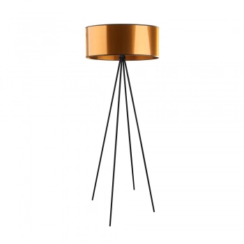 Ibiza Mirror lampa podłogowa E27 abażur złoty lub miedziany, stelaż czarny Lysne