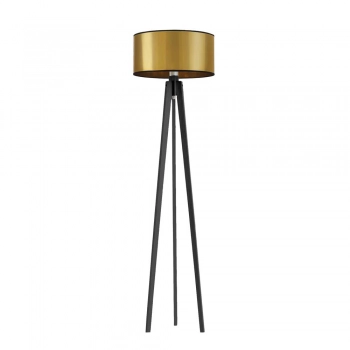 Miami Mirror lampa podłogowa E27 abażur złoty lub miedziany, stelaż czarny Lysne