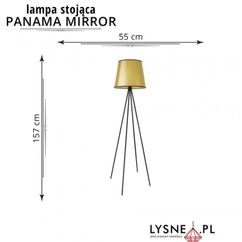 Panama Mirror lampa podłogowa E27 abażur złoty, stelaż czarny