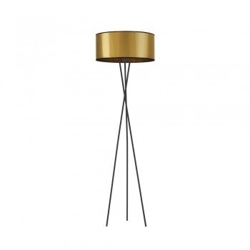 Paryż Mirror lampa podłogowa E27 abażur złoty lub miedziany, stelaż czarny Lysne