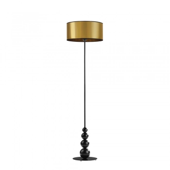 Roma Mirror lampa podłogowa E27 abażur złoty lub miedziany, stelaż czarny Lysne