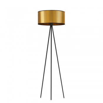 Sewilla Mirror lampa podłogowa E27 abażur złoty lub miedziany, stelaż czarny Lysne