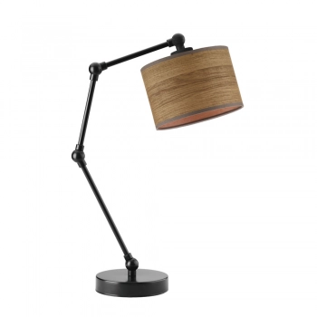 Lysne Asmara Eco regulowana lampka stołowa E27 abażur kasztanowy, stelaż czarny