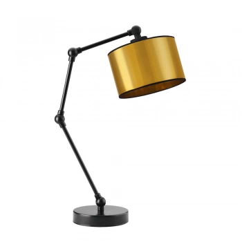Lysne Asmara Mirror lampka stołowa E27 abażur złoty, stelaż czarny