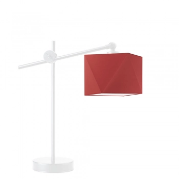 Lysne Belo regulowana lampka stołowa E27 abażur czerwony, stelaż biały