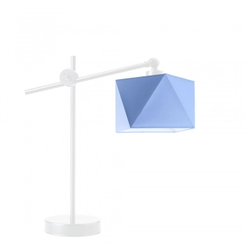 Lysne Belo regulowana lampka stołowa E27 abażur niebieski, stelaż biały