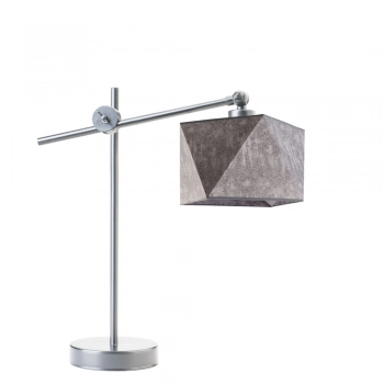 Lysne Belo regulowana lampka stołowa E27 abażur beton, stelaż srebrny