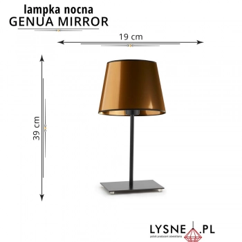 Genua Mirror lampka stołowa E27 abażur złoty, stelaż czarny