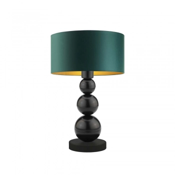 Lysne Honolulu lampka stołowa E27 abażur zielono-złoty, stelaż czarny