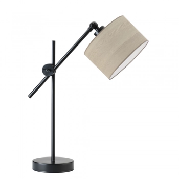 Lysne Mali Eco regulowana lampka stołowa E27 abażur dąb bielony, stelaż czarny