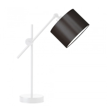 Lysne Mali regulowana lampka stołowa E27 abażur brązowy, stelaż biały