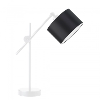 Lysne Mali regulowana lampka stołowa E27 abażur czarny, stelaż biały