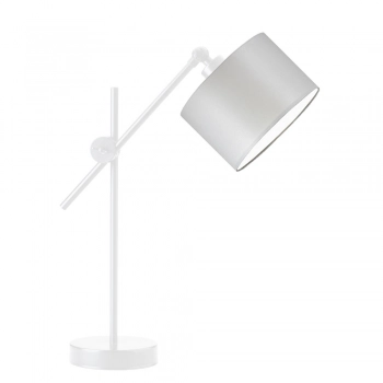 Lysne Mali regulowana lampka stołowa E27 abażur jasny szary, stelaż biały