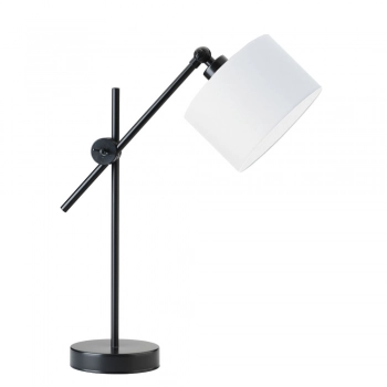 Lysne Mali regulowana lampka stołowa E27 abażur biały, stelaż czarny