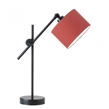 Lysne Mali regulowana lampka stołowa E27 abażur czerwony, stelaż czarny