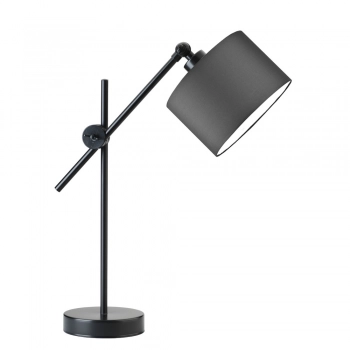 Lysne Mali regulowana lampka stołowa E27 abażur grafitowy, stelaż czarny