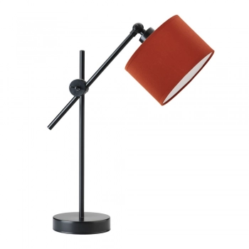 Lysne Mali regulowana lampka stołowa E27 abażur rdzawy, stelaż czarny