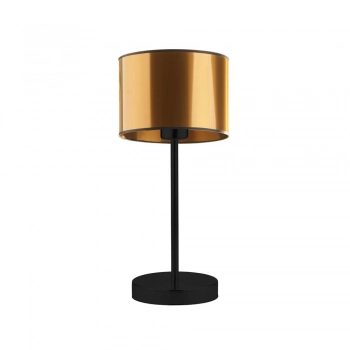 Nicea Mirror lampka stołowa Lysne E27 abażur złoty lub miedziany, stelaż czarny
