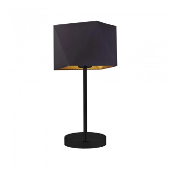 Lysne Wuhu lampka stołowa E27 abażur czarno - złoty, stelaż czarny
