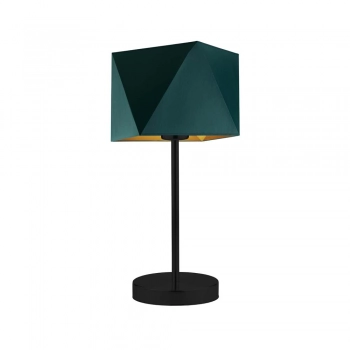 Lysne Wuhu lampka stołowa E27 abażur zielono - złoty, stelaż czarny