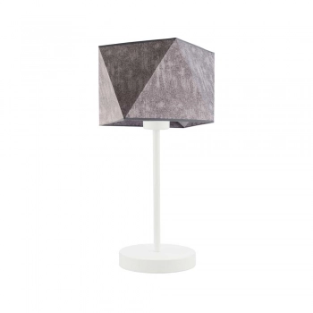 Lysne Wuhu lampka stołowa E27 abażur beton, stelaż biały